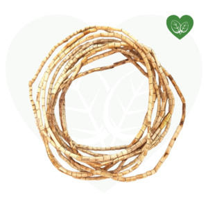 Two Round Original Tulsi Kanthi Mala Handmade in Vrindavan – 80cm Length | Tulsi Heart