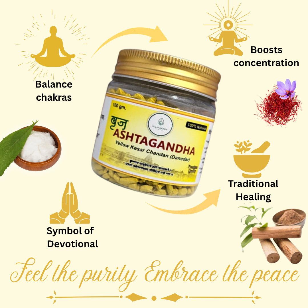 Premium Braj Ashtagandha Yellow Kesar Chandan (Danedar) - 100g