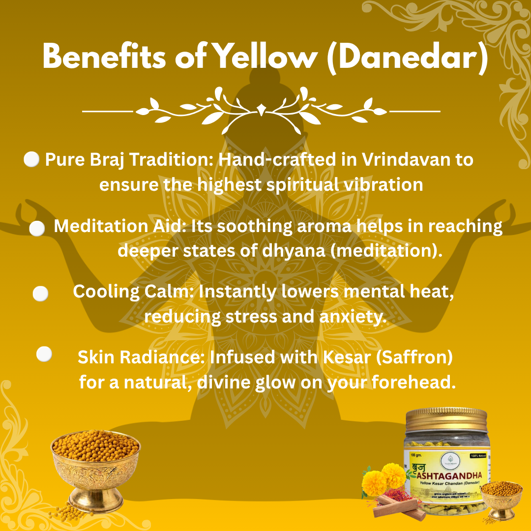 Premium Braj Ashtagandha Yellow Kesar Chandan (Danedar) - 100g