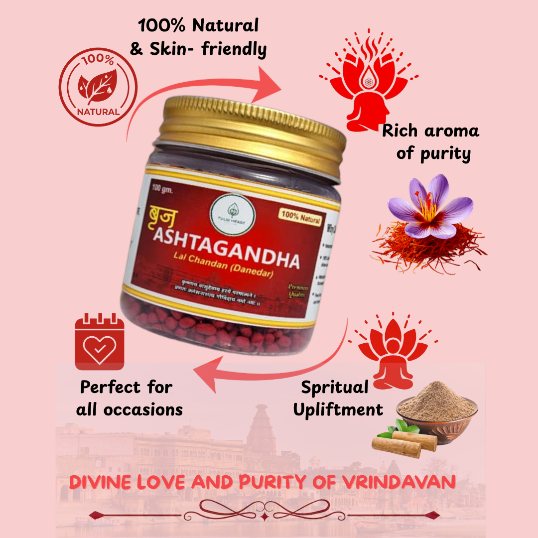Premium Braj Ashtagandha LAL Chandan (Danedar) – 100g