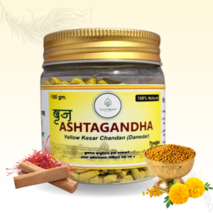 Premium Braj Ashtagandha Yellow Kesar Chandan (Danedar) – 100g