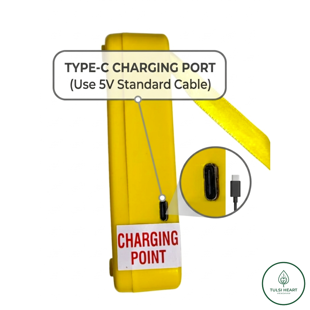 Tulsi Heart Vrindavan Portable Akhand Jaap Chant Box - Premanand Ji Maharaj Radha Naam Continuous Mantra Player | Type-C Rechargeable, Volume Control Pocket Size Digital Bhajan Machine