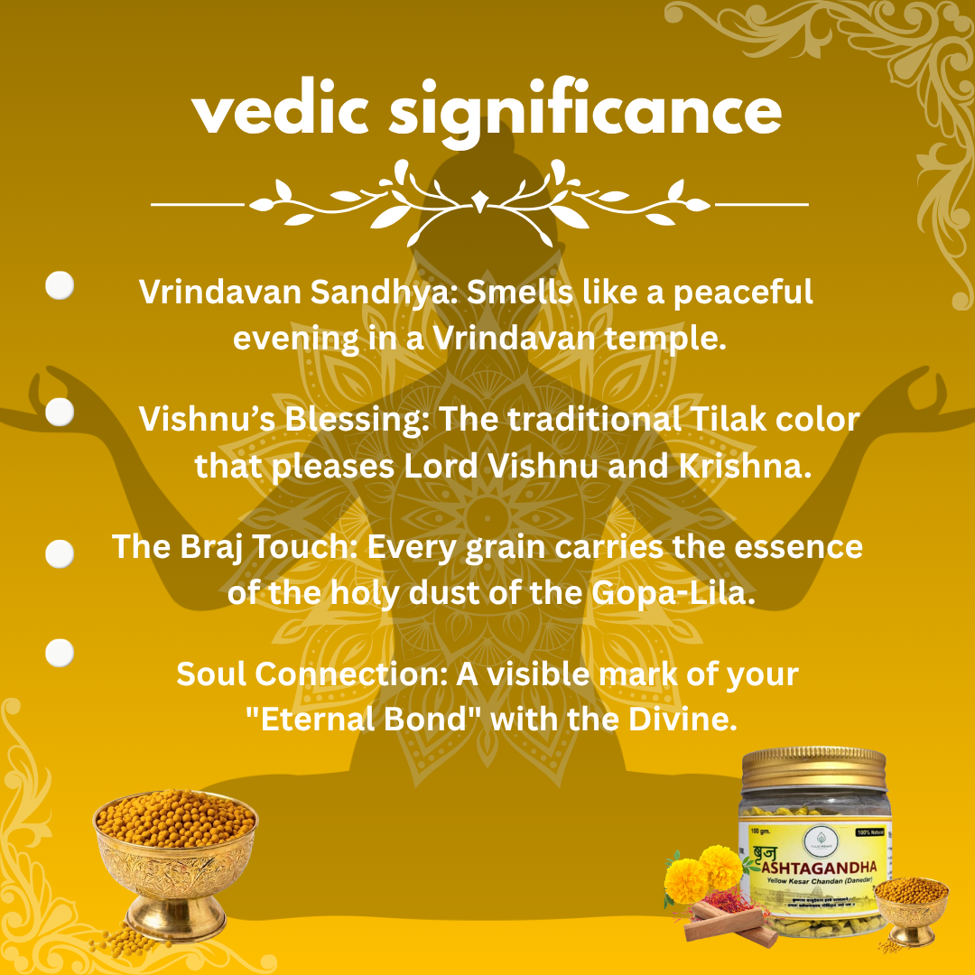 Premium Braj Ashtagandha Yellow Kesar Chandan (Danedar) - 100g