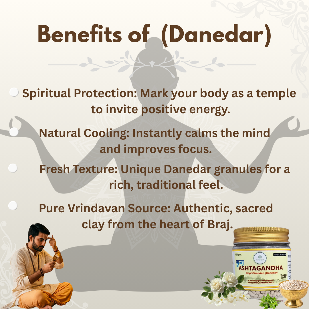 Premium Braj Ashtagandha Gopi Chandan (Danedar) – 100g