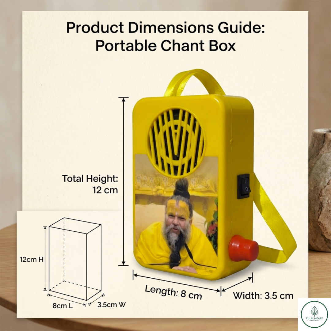 Tulsi Heart Vrindavan Portable Akhand Jaap Chant Box - Premanand Ji Maharaj Radha Naam Continuous Mantra Player | Type-C Rechargeable, Volume Control Pocket Size Digital Bhajan Machine