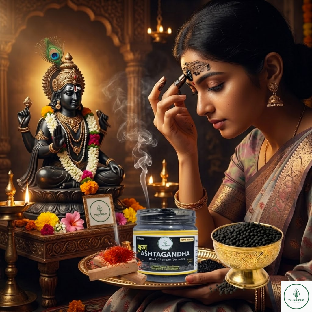 Premium Braj Ashtagandha Shyam shree black Chandan (Danedar) – 100g