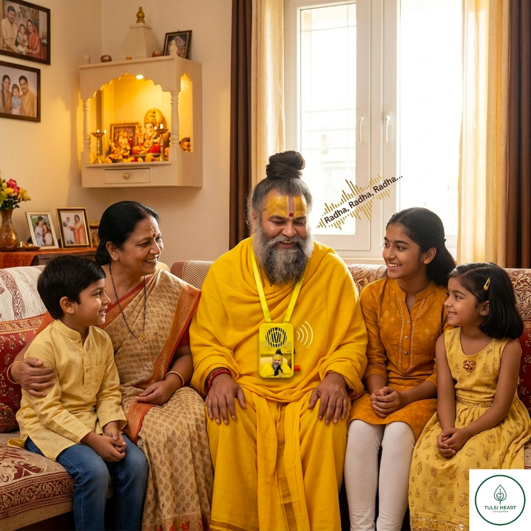 Tulsi Heart Vrindavan Portable Akhand Jaap Chant Box - Premanand Ji Maharaj Radha Naam Continuous Mantra Player | Type-C Rechargeable, Volume Control Pocket Size Digital Bhajan Machine