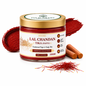 Tulsi Heart Divine Lal Kesar Chandan Tilak Paste (100g) – Premium Natural Tilak from Vrindavan