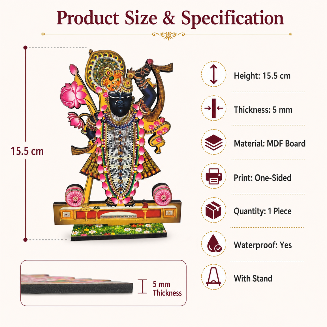 Giriraj Ji MDF Chitrapat 15.5 cm height and 5 mm thickness