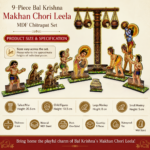 Bal Krishna Makhan Chori MDF set size and specifications